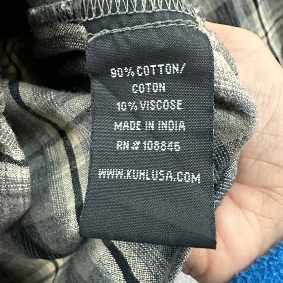 Kuhl Women's Medium Western Plaid Shirt Pearl Snaps Long Sleeves Soft Comfort - Picture 7 of 13